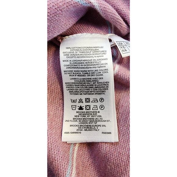 Brooks Brothers Polo Shirt Mens Slim XXL Slim Pink Striped Performance Preppy - Picture 14 of 16